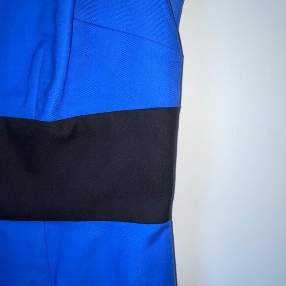 Ann Taylor Loft Blue & Black Colorblock Sleeveless Dress Back Zipper Size 2 - Picture 5 of 6